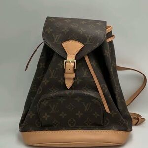 Louis Vuitton Monogram Backpack in Dark Brown and Natural Vachetta